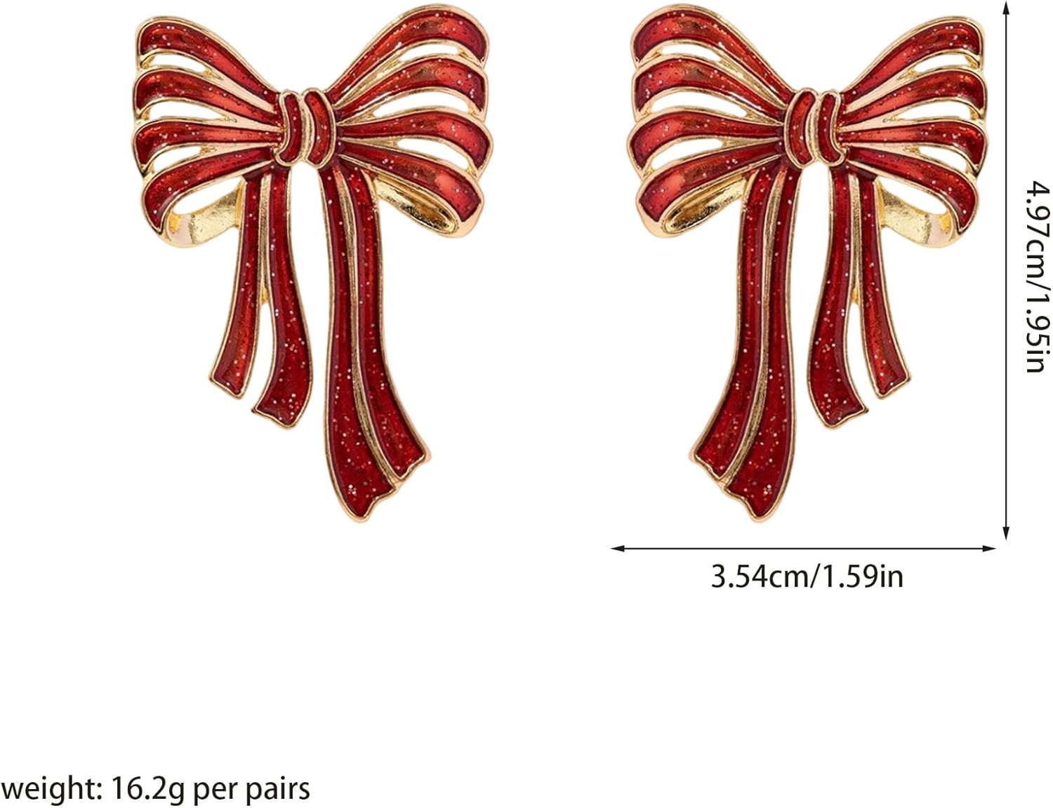Christmas Bowknot Earrings for Women Glitter Holiday Bow Dangle Earrings Cute Xmas Party Jewelry Accessories - QIAO Crystal我的商店QIAO Crystal