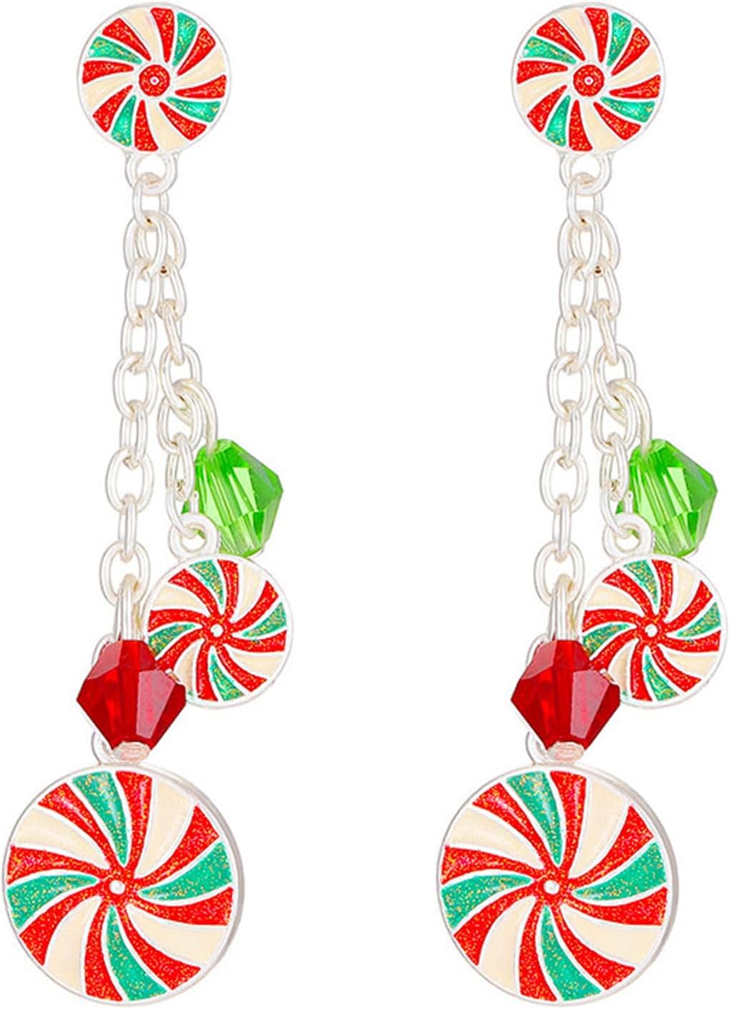 Christmas Candy Cane Earrings for Women Cute Creative Christmas Earrings Christmas Tree Gingerbread Man Earrings Unique Ornament Dinosaur Funny Earrings Earrings Xmas Party Jewelry Gift - 我的商店我的商店我的商店