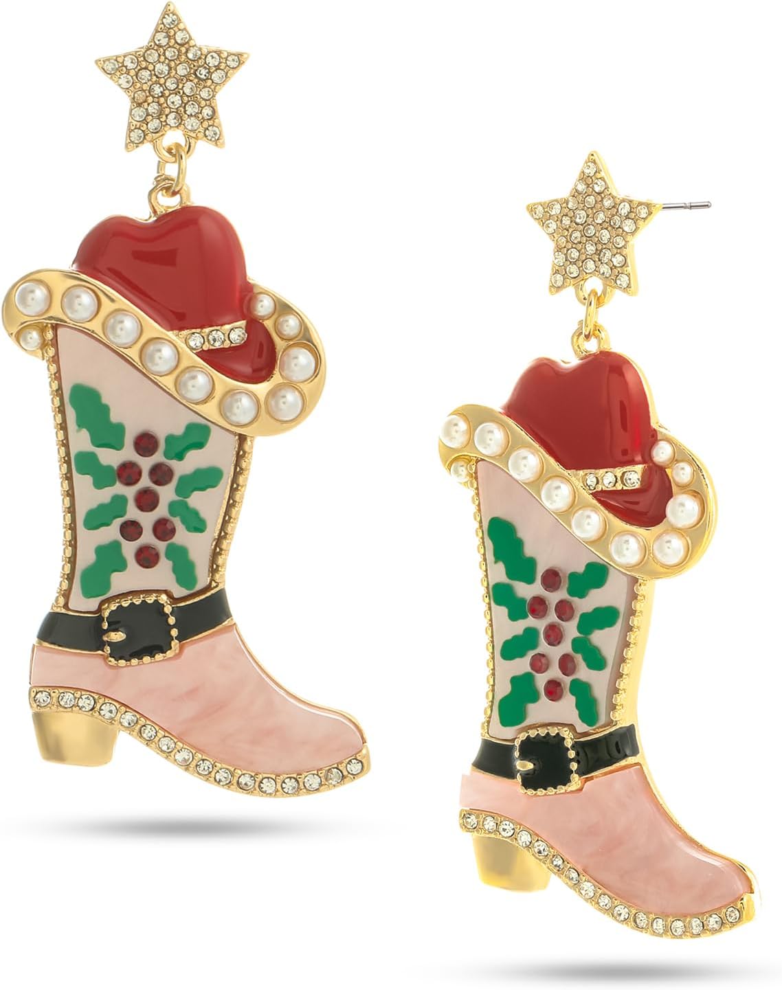 Christmas Dangle Earrings for Women|Xmas Tree Cup Bear Gingerbread Man Santa Claus Wreath Earrings for Women | Festive Gifts Holiday Accessory - 我的商店我的商店我的商店