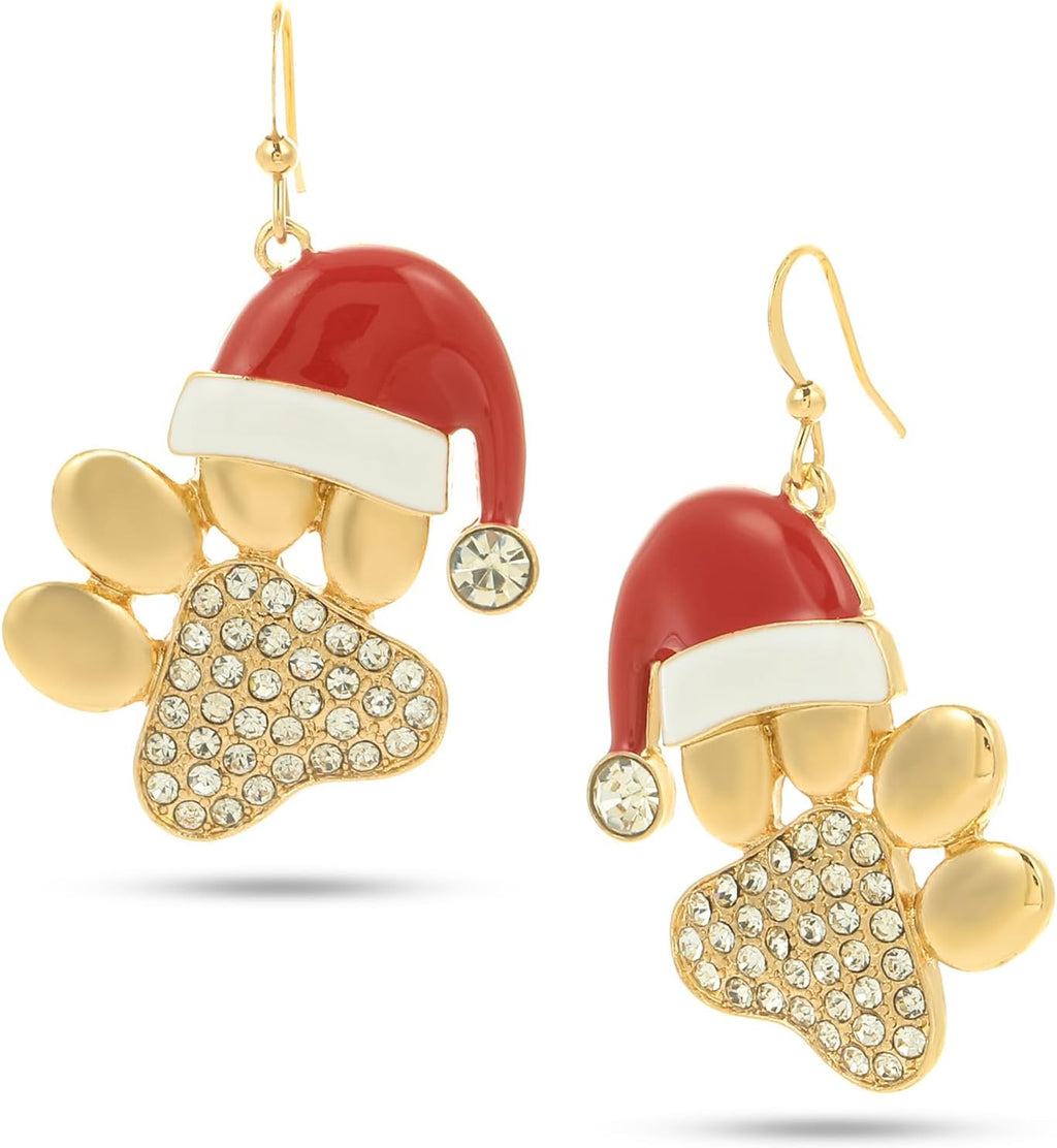 Christmas Dangle Earrings for Women|Xmas Tree Cup Bear Gingerbread Man Santa Claus Wreath Earrings for Women | Festive Gifts Holiday Accessory - 我的商店我的商店我的商店