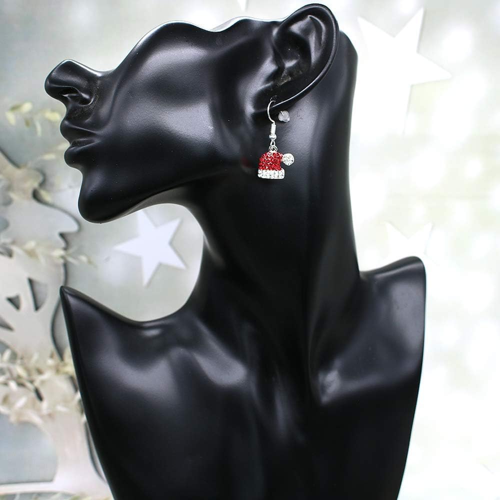 Christmas Dangle Stud Earrings Holiday Party Drop Earrings Enamel Crystal Santa Claus Bell Hat Earring Cute Christmas Costume Jewelry Women - 我的商店我的商店我的商店