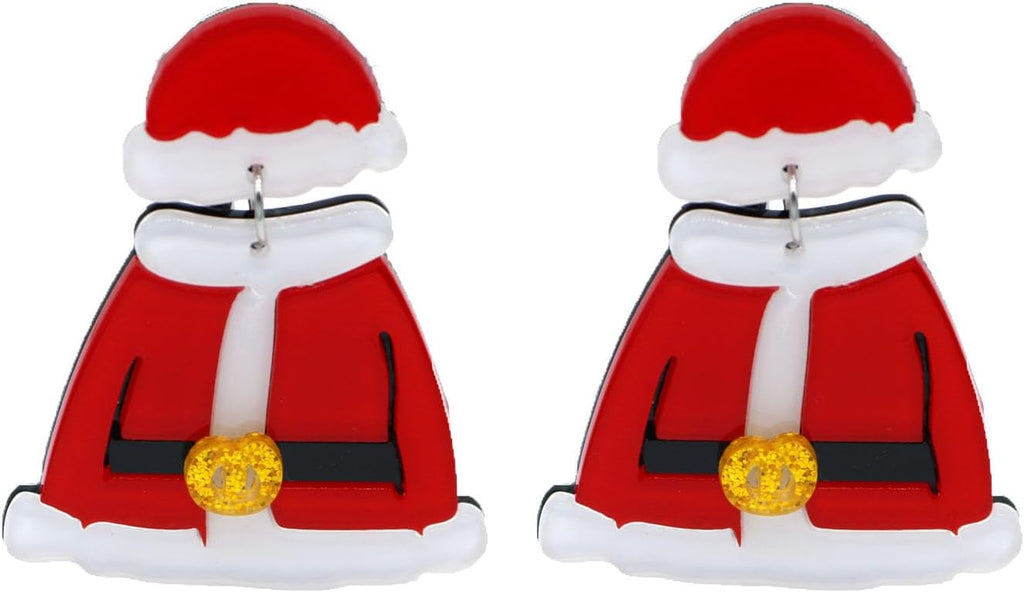 Christmas Dangle Stud Earrings Holiday Party Drop Earrings Enamel Crystal Santa Claus Bell Hat Earring Cute Christmas Costume Jewelry Women - 我的商店我的商店我的商店