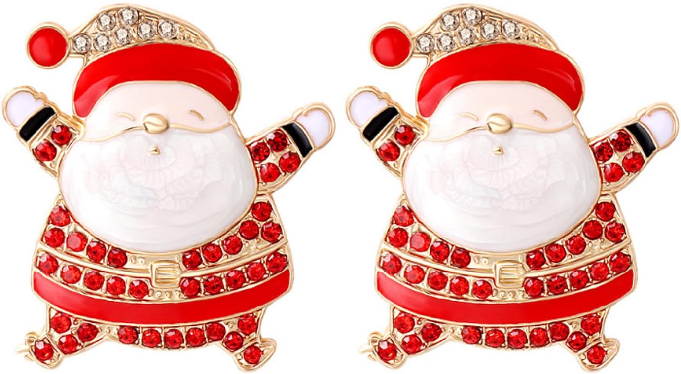 Christmas Dangle Stud Earrings Holiday Party Drop Earrings Enamel Crystal Santa Claus Bell Hat Earring Cute Christmas Costume Jewelry Women - 我的商店我的商店我的商店