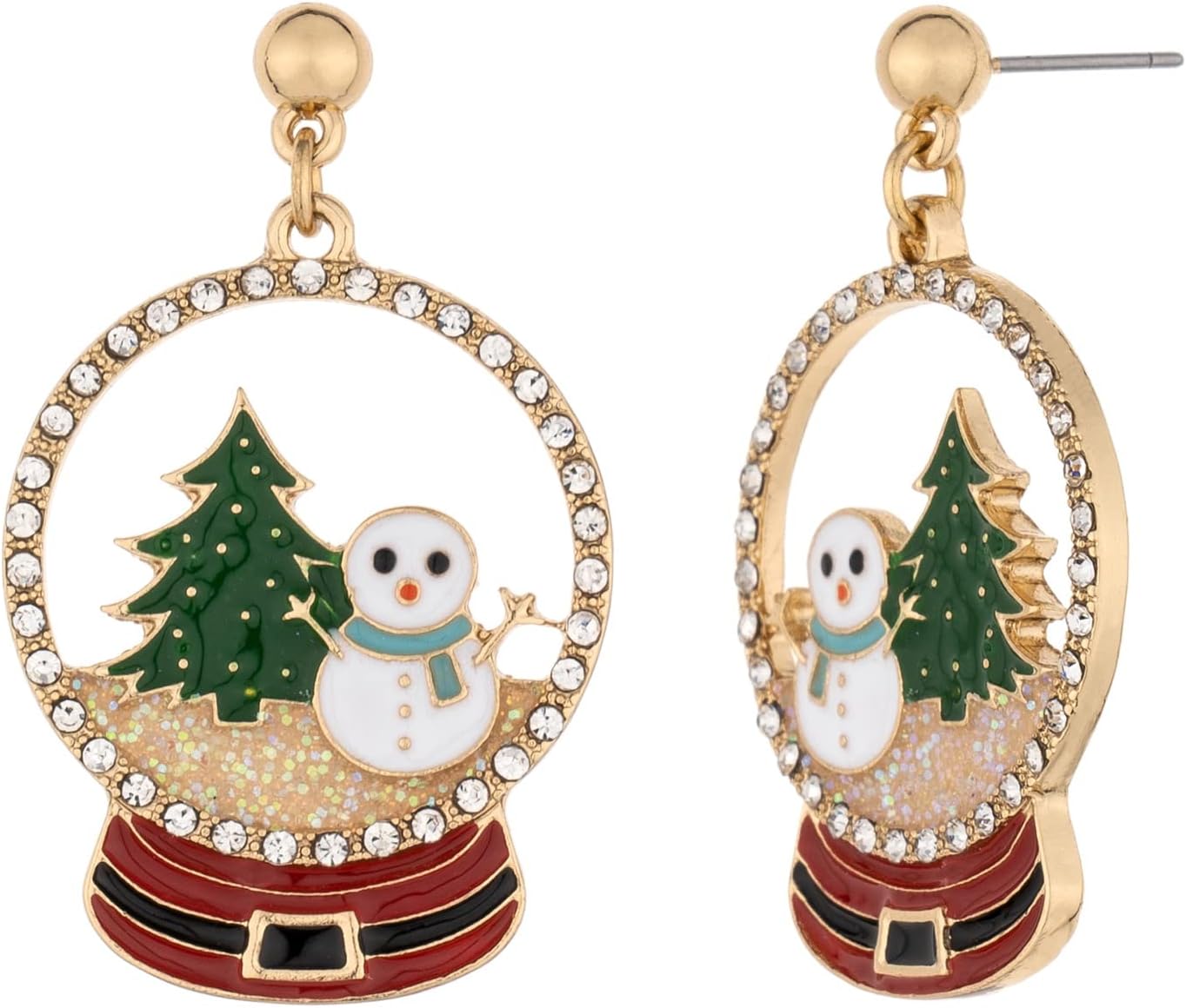 Christmas Dangle Teardrop Earrings for Women | Gold Snowflake and Star Rhinestone Earring | Ornament Drop Hypoallergenic Lightweight Jewelry | Xmas Holiday Earrings Gifts for Women - 我的商店我的商店我的商店