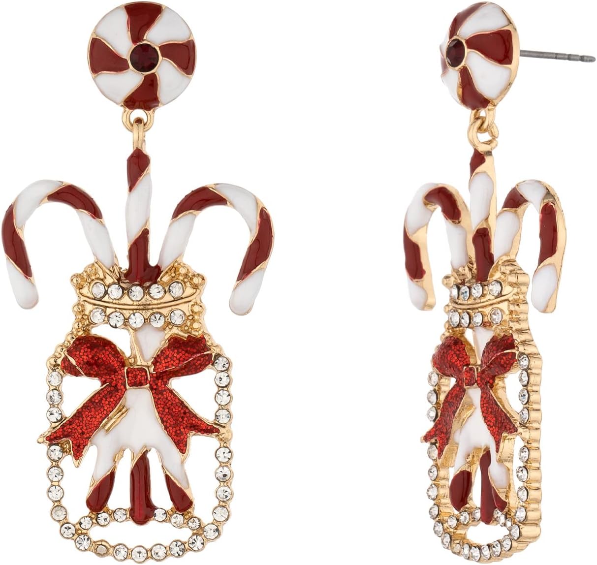 Christmas Dangle Teardrop Earrings for Women | Gold Snowflake and Star Rhinestone Earring | Ornament Drop Hypoallergenic Lightweight Jewelry | Xmas Holiday Earrings Gifts for Women - 我的商店我的商店我的商店