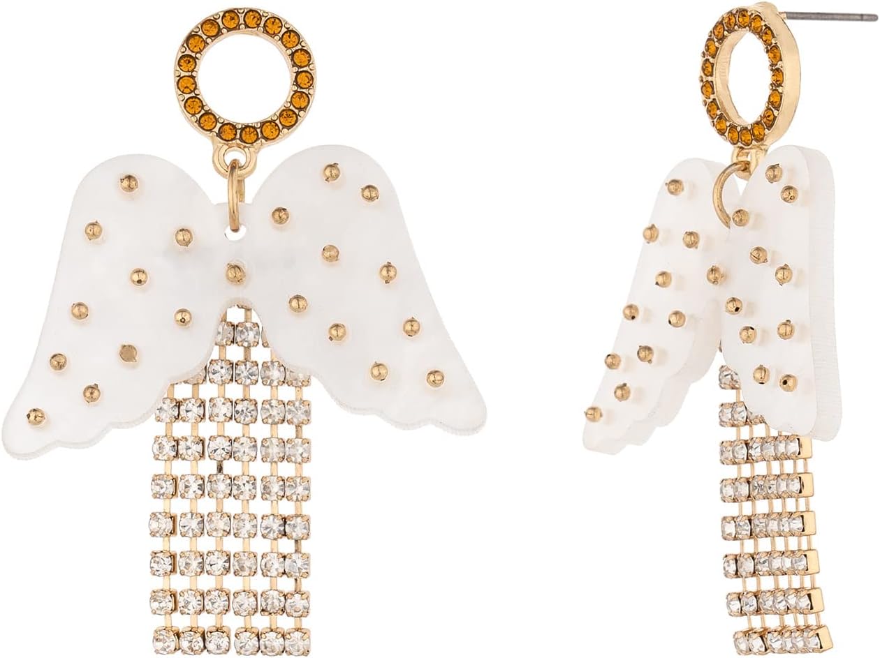 Christmas Dangle Teardrop Earrings for Women | Gold Snowflake and Star Rhinestone Earring | Ornament Drop Hypoallergenic Lightweight Jewelry | Xmas Holiday Earrings Gifts for Women - 我的商店我的商店我的商店