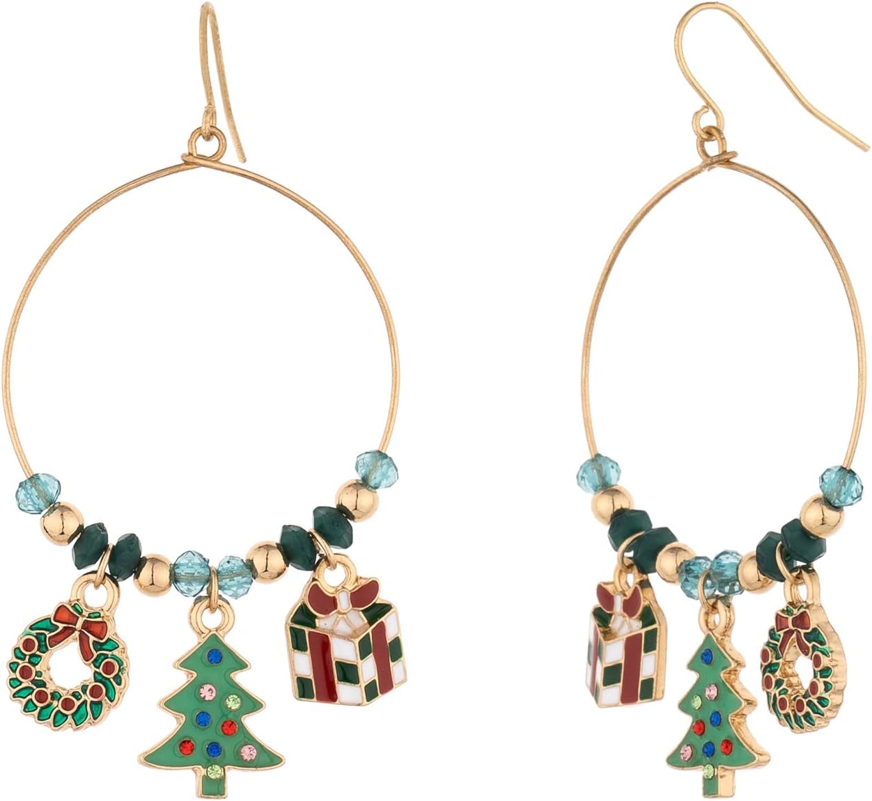 Christmas Dangle Teardrop Earrings for Women | Gold Snowflake and Star Rhinestone Earring | Ornament Drop Hypoallergenic Lightweight Jewelry | Xmas Holiday Earrings Gifts for Women - 我的商店我的商店我的商店