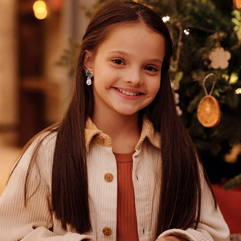 Christmas Dangle Teardrop Earrings for Women | Gold Snowflake and Star Rhinestone Earring | Ornament Drop Hypoallergenic Lightweight Jewelry | Xmas Holiday Earrings Gifts for Women - 我的商店我的商店我的商店