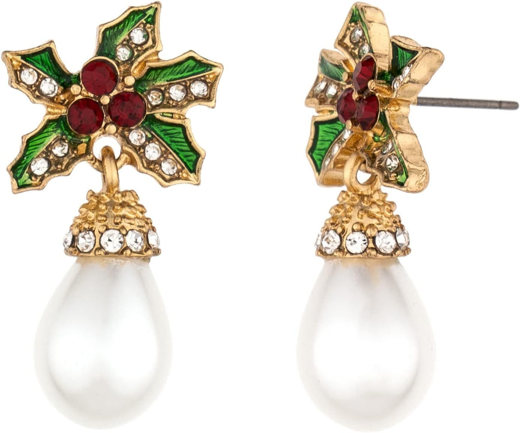 Christmas Dangle Teardrop Earrings for Women | Gold Snowflake and Star Rhinestone Earring | Ornament Drop Hypoallergenic Lightweight Jewelry | Xmas Holiday Earrings Gifts for Women - 我的商店我的商店我的商店