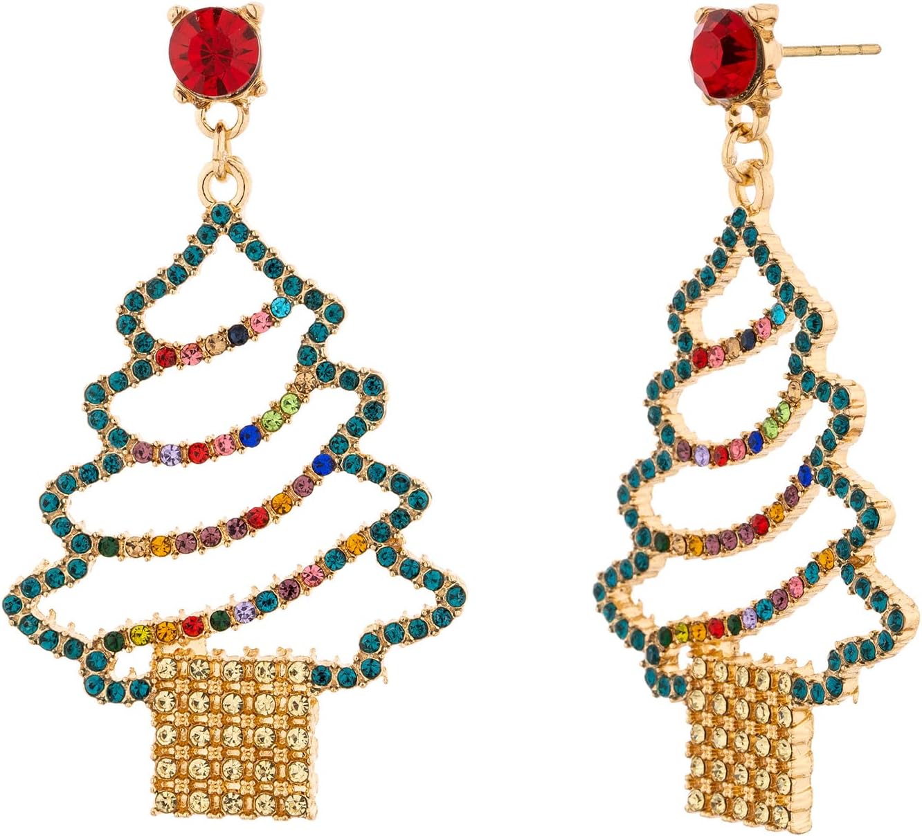 Christmas Dangle Teardrop Earrings for Women | Gold Snowflake and Star Rhinestone Earring | Ornament Drop Hypoallergenic Lightweight Jewelry | Xmas Holiday Earrings Gifts for Women - 我的商店我的商店我的商店