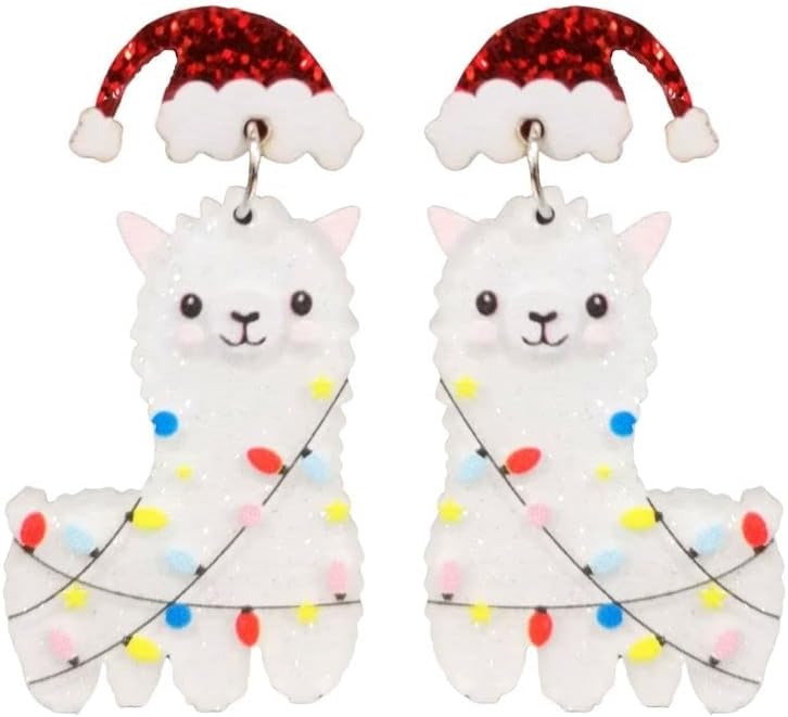 Christmas Earrings Acrylic Cute Santa Claus Christmas Tree Gingerbread Dinosaur Cactus Earrings Christmas Jewelry Gift for Women - 我的商店我的商店我的商店