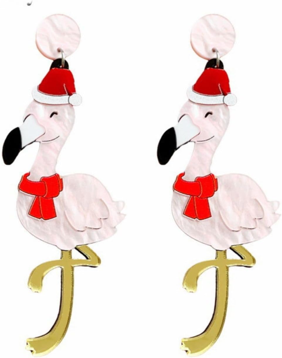 Christmas Earrings Acrylic Cute Santa Claus Christmas Tree Gingerbread Dinosaur Cactus Earrings Christmas Jewelry Gift for Women - 我的商店我的商店我的商店