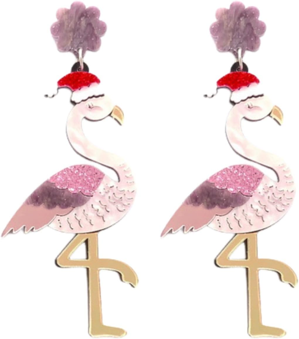 Christmas Earrings Acrylic Cute Santa Claus Christmas Tree Gingerbread Dinosaur Cactus Earrings Christmas Jewelry Gift for Women - 我的商店我的商店我的商店