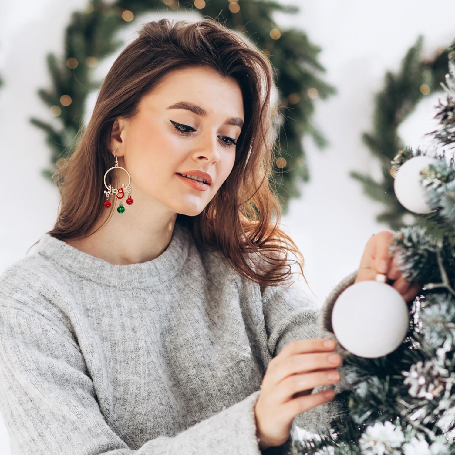 Christmas Earrings, Christmas Accessories for Women, Christmas Jewelry, Holiday Earrings for Women, Black Cat/Jingle Bell - QIAO Crystal我的商店QIAO Crystal