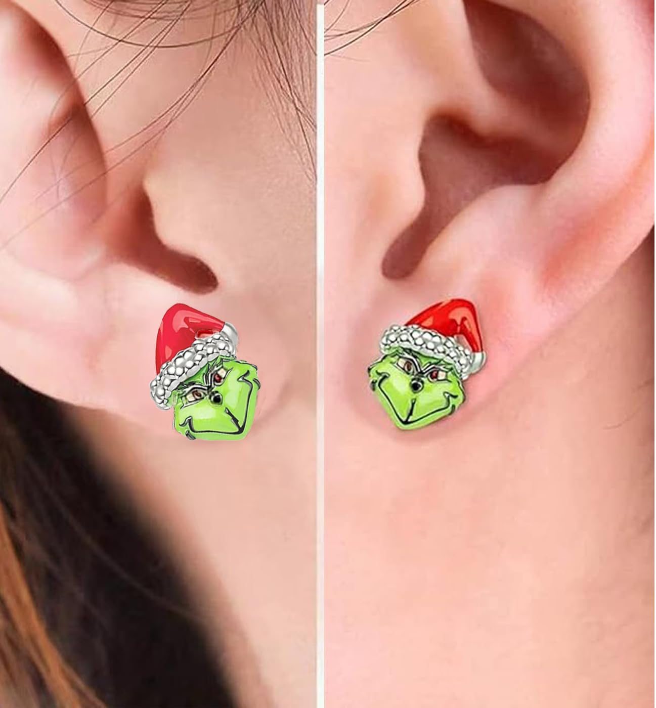 Christmas Earrings Cute Santa Green Monster Frog Stud Earrings Cartoon Animal Jewelry Women Girls Holiday Gifts - QIAO Crystal我的商店QIAO Crystal