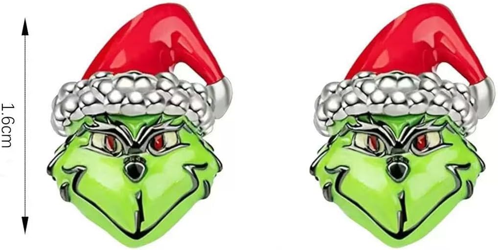 Christmas Earrings Cute Santa Green Monster Frog Stud Earrings Cartoon Animal Jewelry Women Girls Holiday Gifts - QIAO Crystal我的商店QIAO Crystal