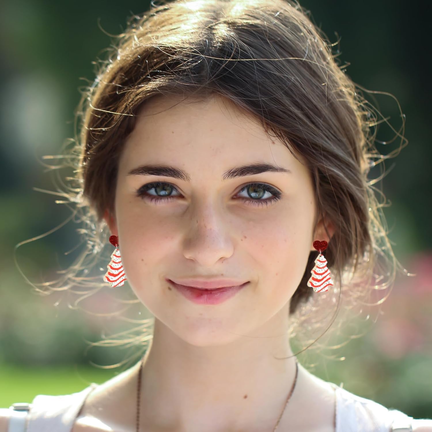 Christmas Earrings for Women 4 Pair Acrylic Colourful Christmas Tree Earrings Decoration Dangle Drop Earrings Christmas Holiday Earrings for Christmas Jewelry for Women - 我的商店我的商店我的商店