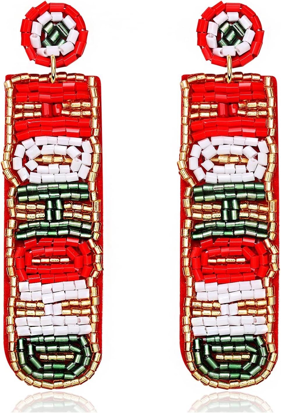 Christmas Earrings for Women Beaded Holiday Reindeer Bulb Boot Earrings Handmade Christmas Tree Drop Dangle Earrings Festive Jewelry Gifts - 我的商店我的商店我的商店