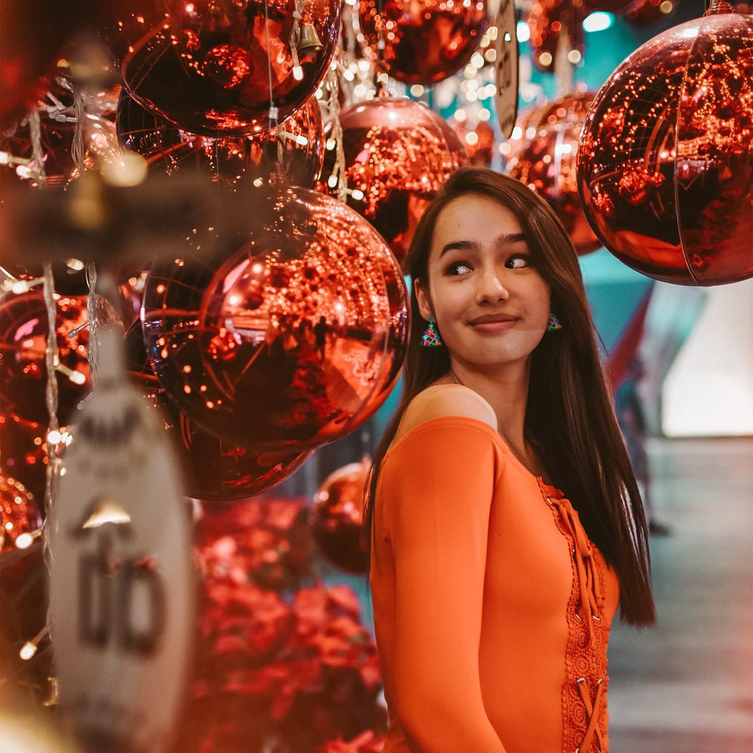 Christmas Earrings for Women Christmas Bead Dangle Earrings Bohemia Handmade Colorful Seed Beaded Drop Earrings Christmas Gifts for Women - QIAO Crystal我的商店QIAO Crystal