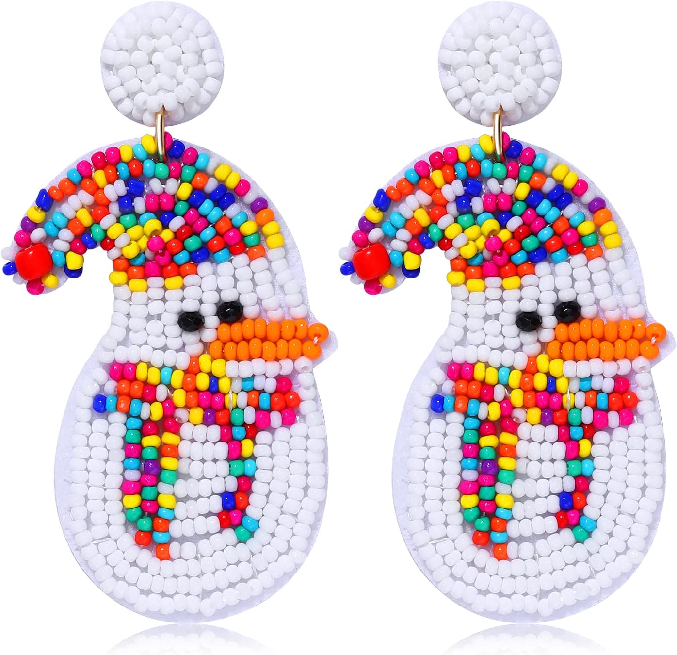 Christmas Earrings for Women Christmas Bead Dangle Earrings Bohemia Handmade Colorful Seed Beaded Drop Earrings Christmas Gifts for Women - QIAO Crystal我的商店QIAO Crystal