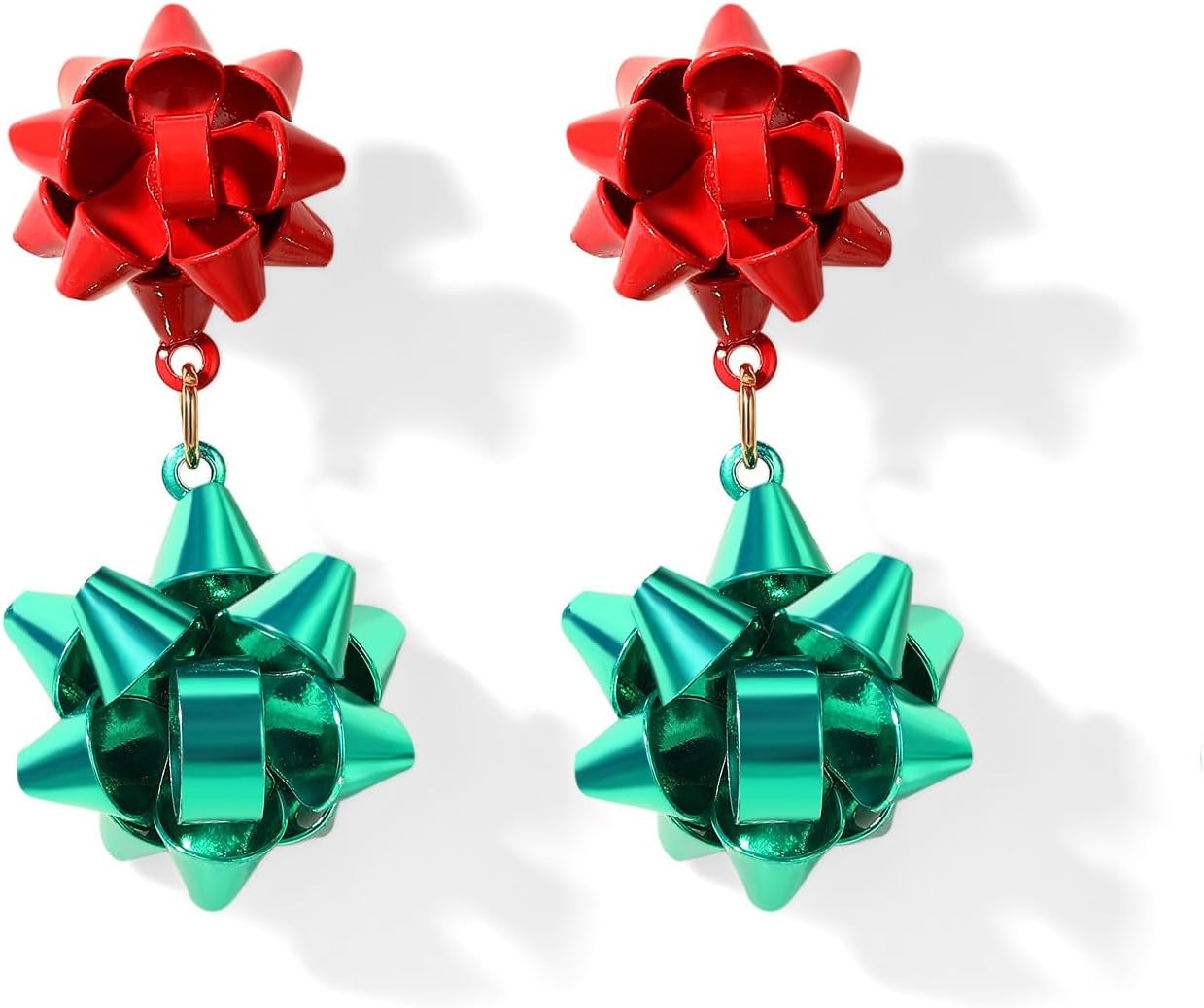 Christmas Earrings for Women Christmas Bow Jingle Bell Christmas Trees Drop Dangle Earrings Set Christmas Jewelry Gifts - 我的商店我的商店我的商店