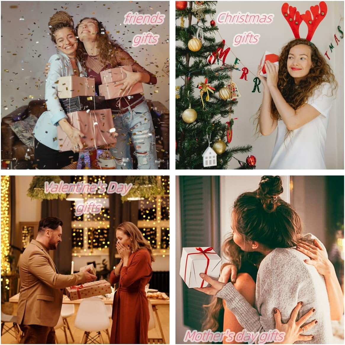 Christmas Earrings for Women Christmas Bow Jingle Bell Christmas Trees Drop Dangle Earrings Set Christmas Jewelry Gifts - 我的商店我的商店我的商店