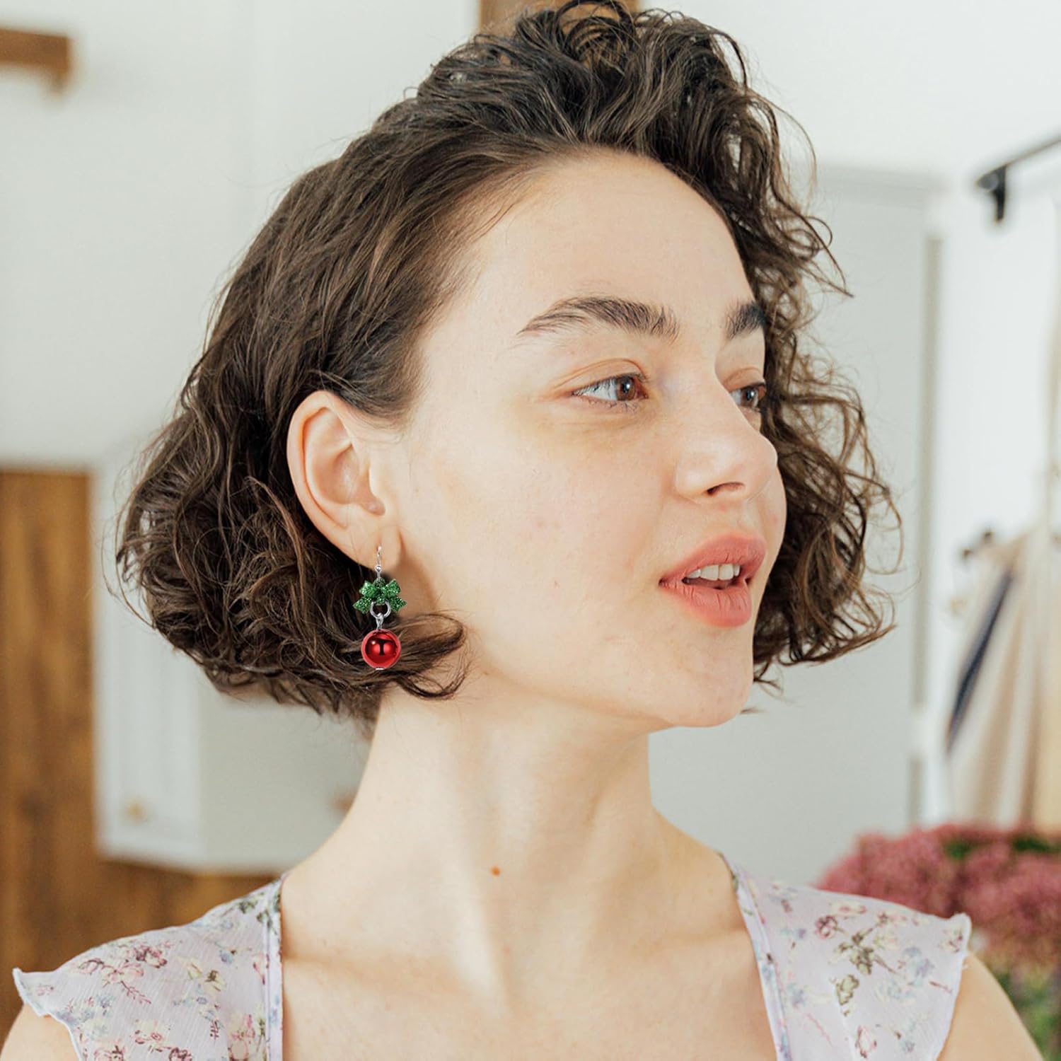 Christmas Earrings for Women Christmas Bow Jingle Bell Christmas Trees Drop Dangle Earrings Set Christmas Jewelry Gifts - 我的商店我的商店我的商店