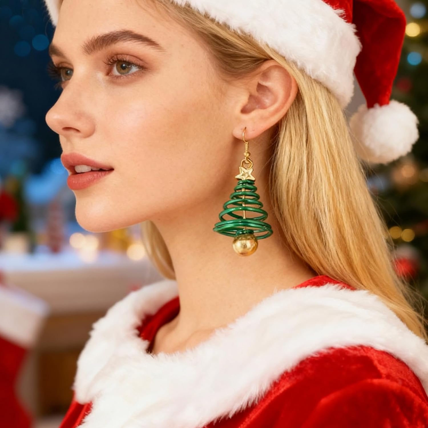 Christmas Earrings for Women Christmas Tree Dangle Earrings Snowflake Santa Candy Cane Snowman Penguin Earrings Holiday Winter Earrings Christmas Stocking Stuffers Gifts - 我的商店我的商店我的商店