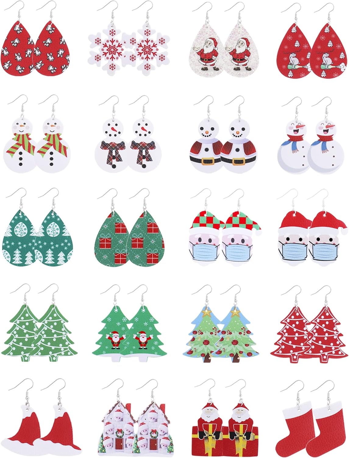 Christmas Earrings for Women Christmas Tree Dangle Earrings Snowflake Santa Candy Cane Snowman Penguin Earrings Holiday Winter Earrings Christmas Stocking Stuffers Gifts - 我的商店我的商店我的商店