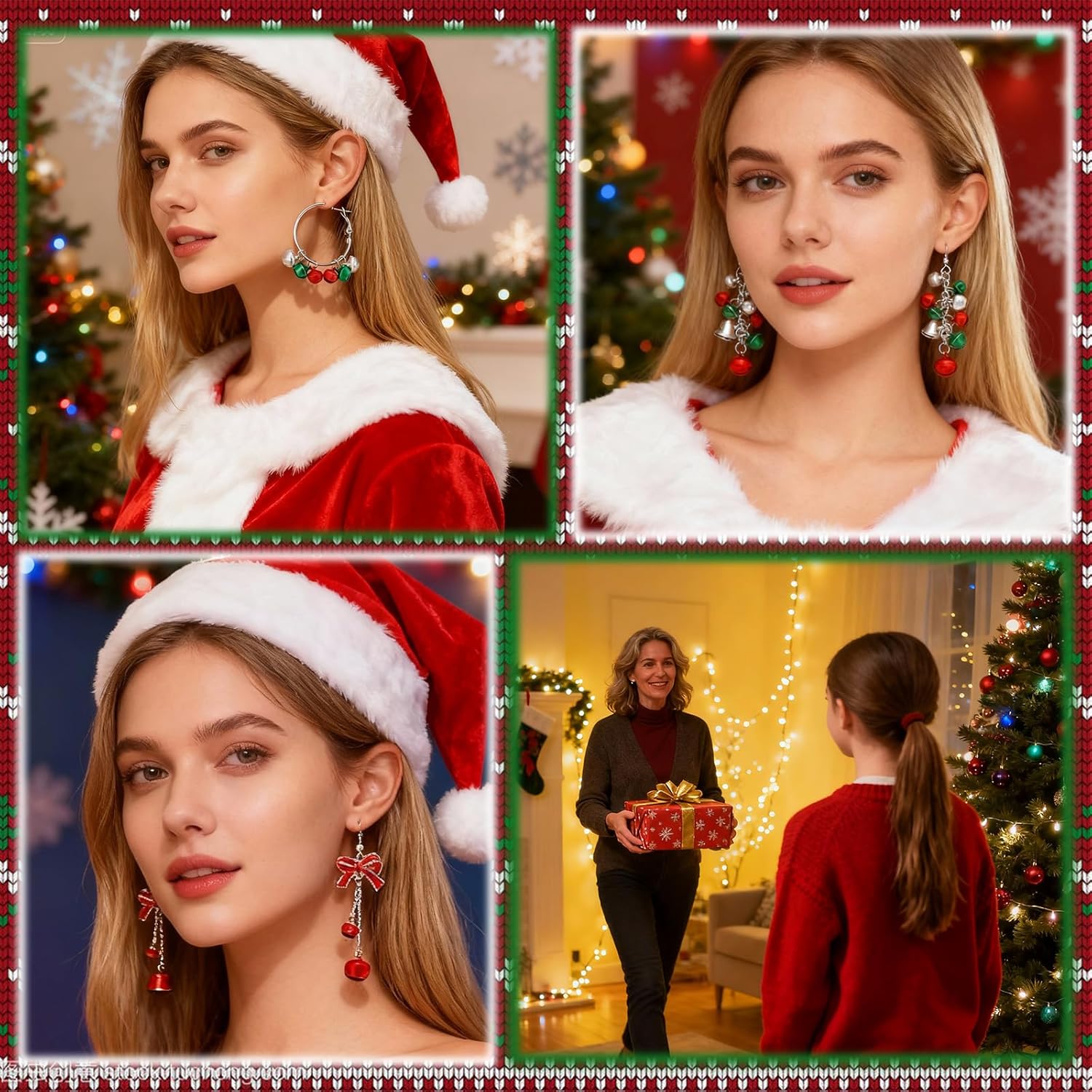 Christmas Earrings for Women Christmas Tree Dangle Earrings Snowflake Santa Candy Cane Snowman Penguin Earrings Holiday Winter Earrings Christmas Stocking Stuffers Gifts - 我的商店我的商店我的商店