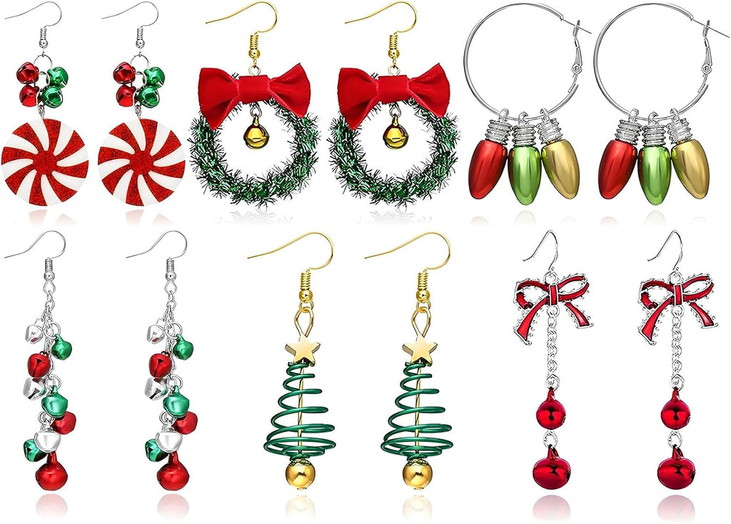 Christmas Earrings for Women Christmas Tree Dangle Earrings Snowflake Santa Candy Cane Snowman Penguin Earrings Holiday Winter Earrings Christmas Stocking Stuffers Gifts - 我的商店我的商店我的商店
