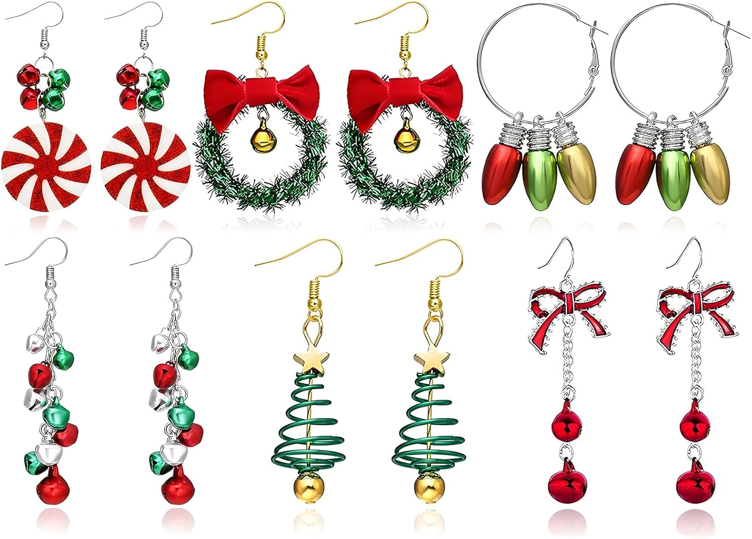 Christmas Earrings for Women Christmas Tree Dangle Earrings Snowflake Santa Candy Cane Snowman Penguin Earrings Holiday Winter Earrings Christmas Stocking Stuffers Gifts - 我的商店我的商店我的商店