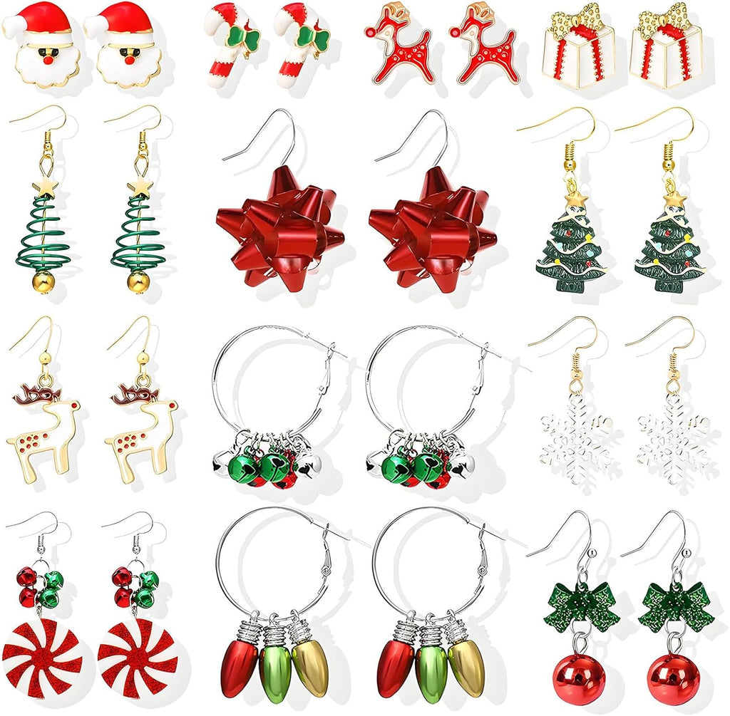 Christmas Earrings for Women Christmas Tree Dangle Earrings Snowflake Santa Candy Cane Snowman Penguin Earrings Holiday Winter Earrings Christmas Stocking Stuffers Gifts - 我的商店我的商店我的商店