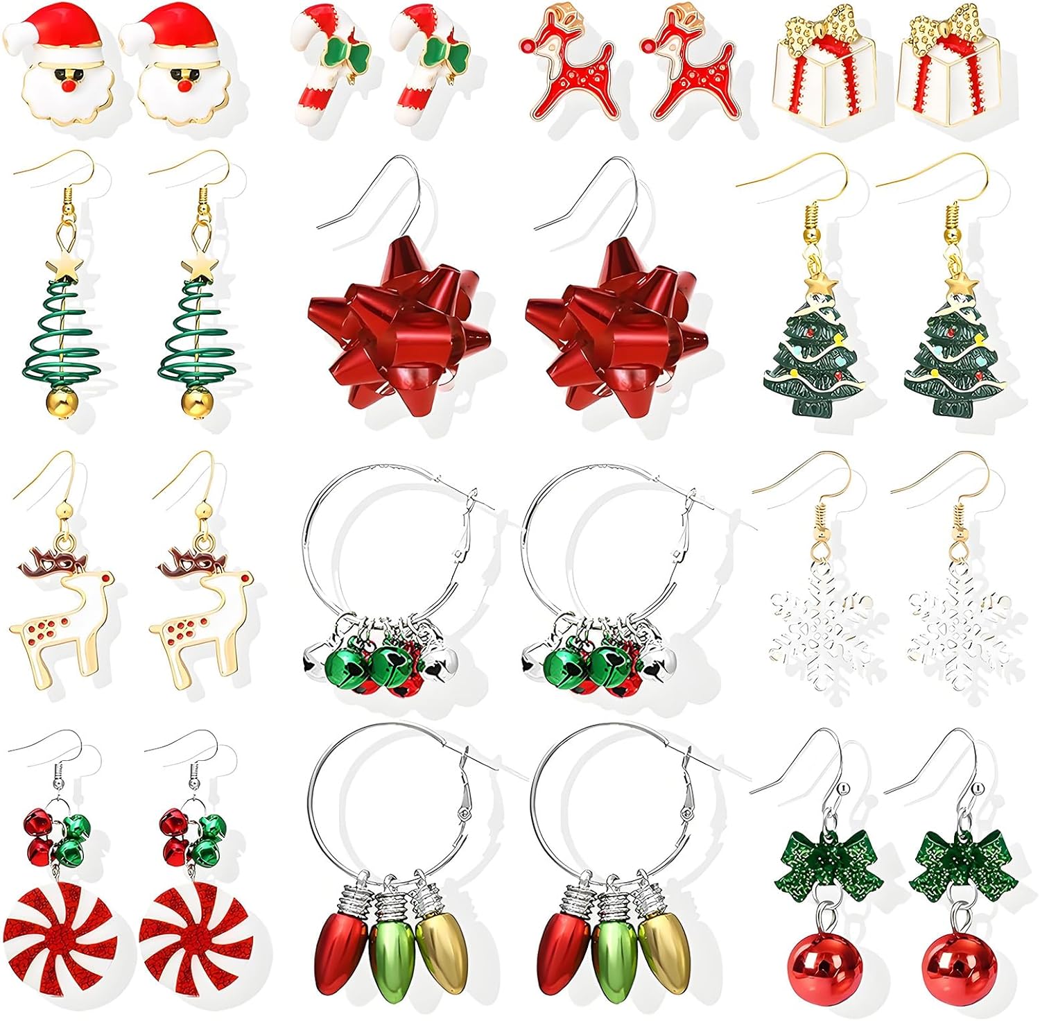 Christmas Earrings for Women Christmas Tree Dangle Earrings Snowflake Santa Candy Cane Snowman Penguin Earrings Holiday Winter Earrings Christmas Stocking Stuffers Gifts - 我的商店我的商店我的商店