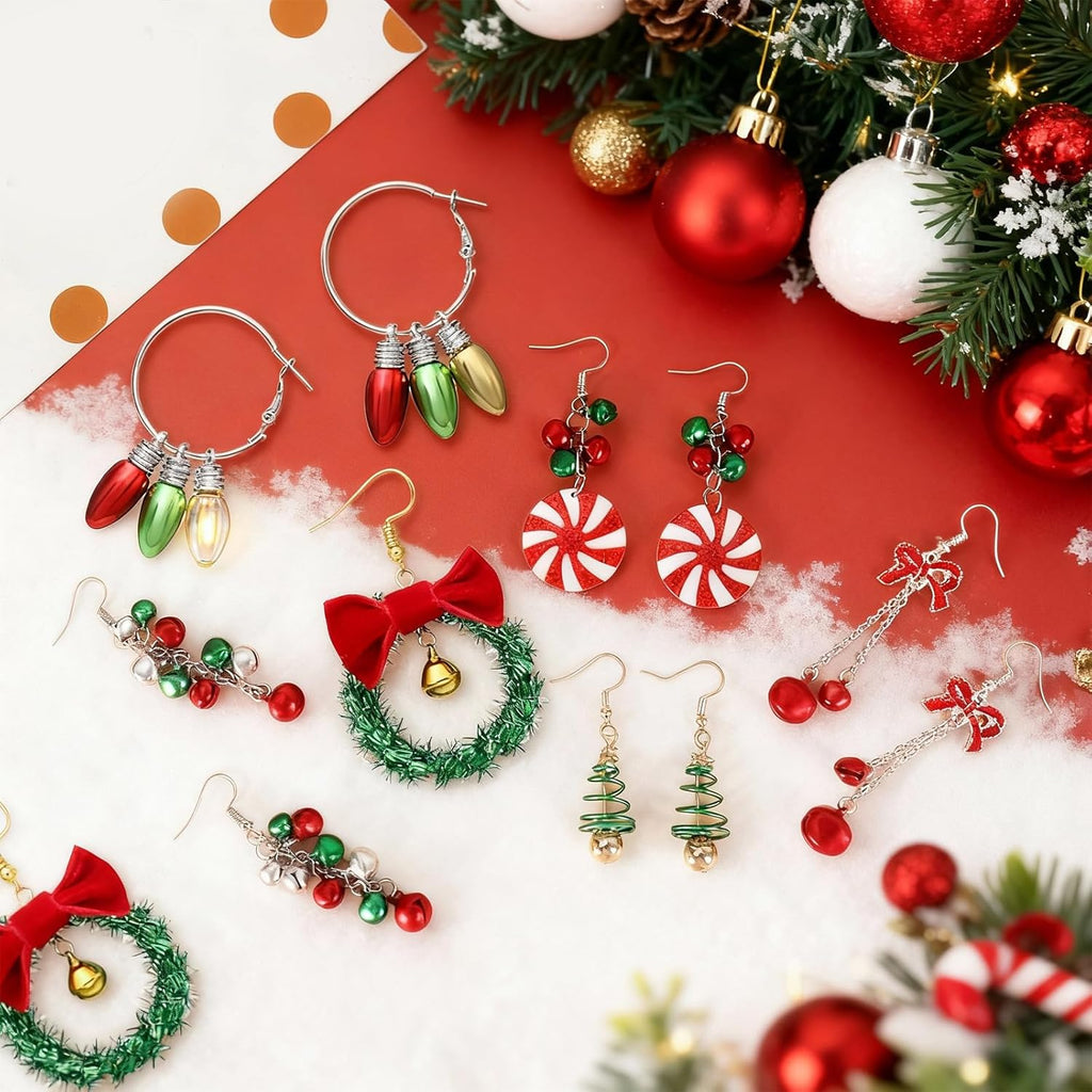 Christmas Earrings for Women Christmas Tree Dangle Earrings Snowflake Santa Candy Cane Snowman Penguin Earrings Holiday Winter Earrings Christmas Stocking Stuffers Gifts - 我的商店我的商店我的商店