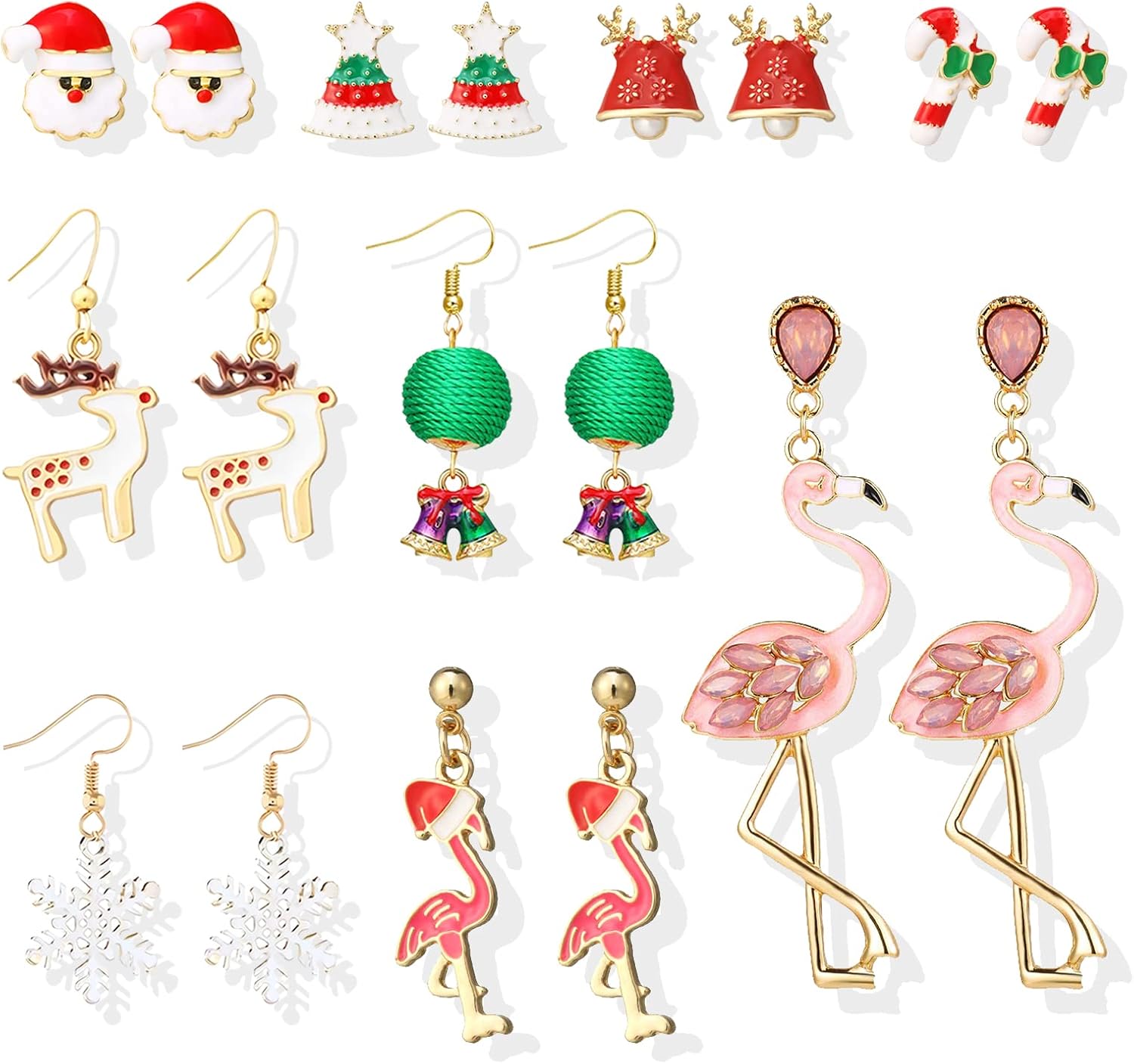 Christmas Earrings for Women Christmas Tree Dangle Earrings Snowflake Santa Candy Cane Snowman Penguin Earrings Holiday Winter Earrings Christmas Stocking Stuffers Gifts - 我的商店我的商店我的商店