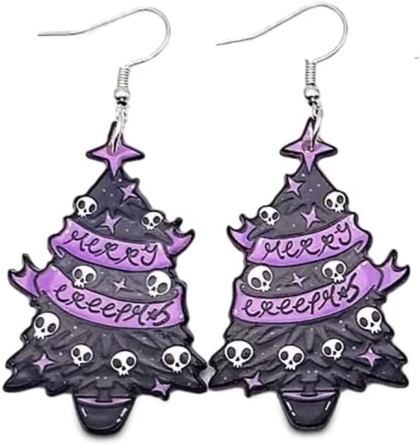 Christmas Earrings For Women Creative Fun Skeleton Star Christmas Tree Gingerbread Man Acrylic Earrings Holiday Jewelry Gifts - 我的商店我的商店我的商店