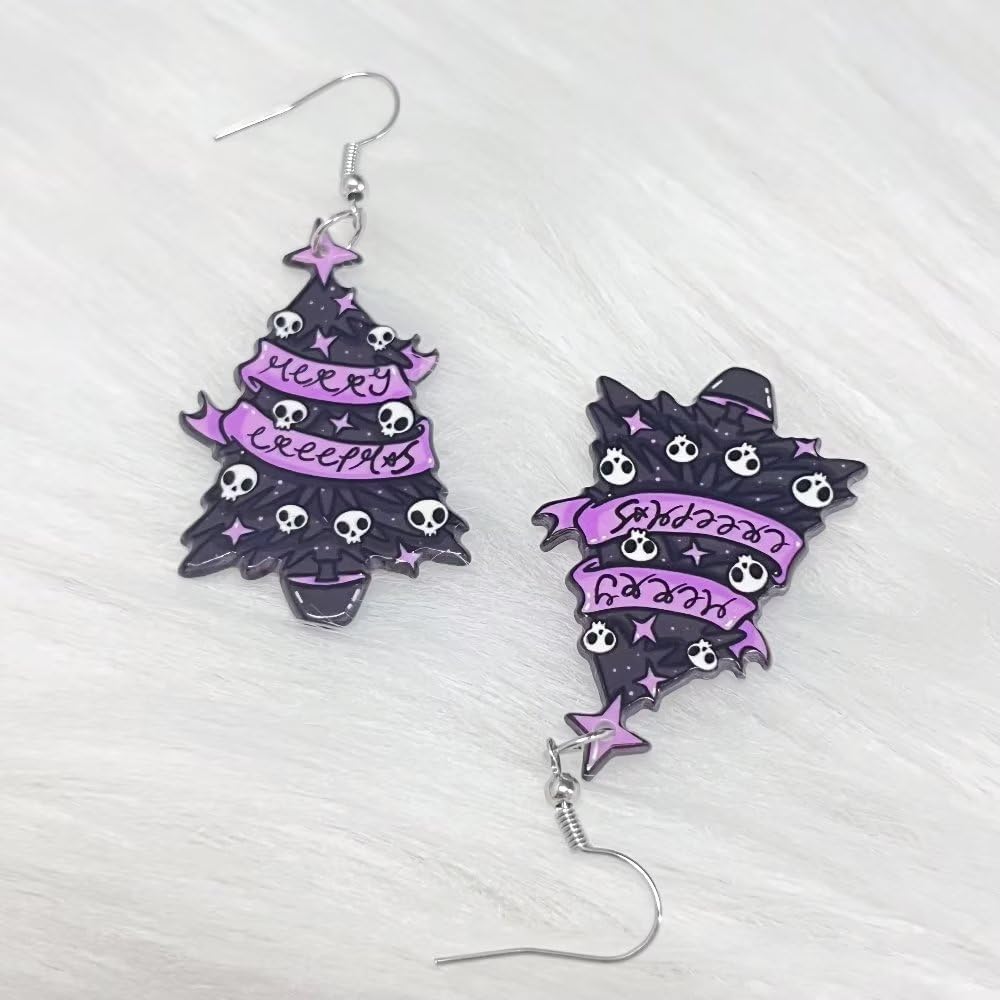 Christmas Earrings For Women Creative Fun Skeleton Star Christmas Tree Gingerbread Man Acrylic Earrings Holiday Jewelry Gifts - 我的商店我的商店我的商店