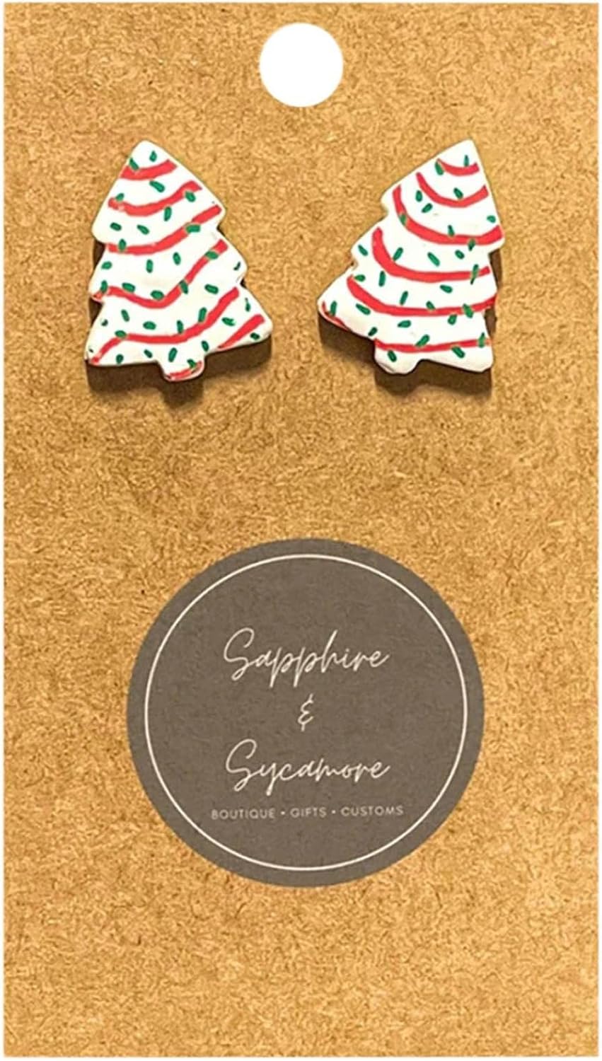 Christmas Earrings for Women | Cute Christmas Tree Cake Shape Earring, Holiday Gifts for Women | Christmas Decorations Clearance - 我的商店我的商店我的商店
