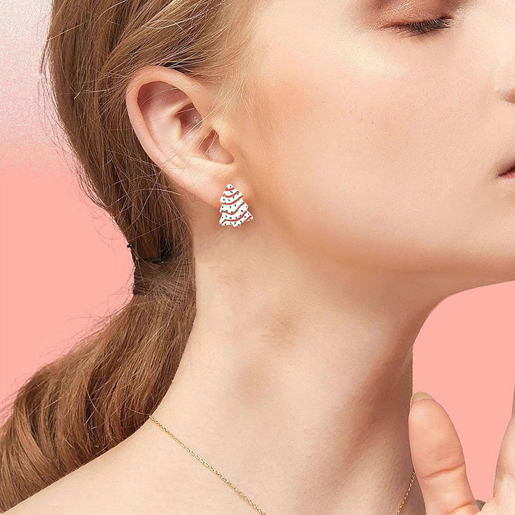 Christmas Earrings for Women | Cute Christmas Tree Cake Shape Earring, Holiday Gifts for Women | Christmas Decorations Clearance - 我的商店我的商店我的商店