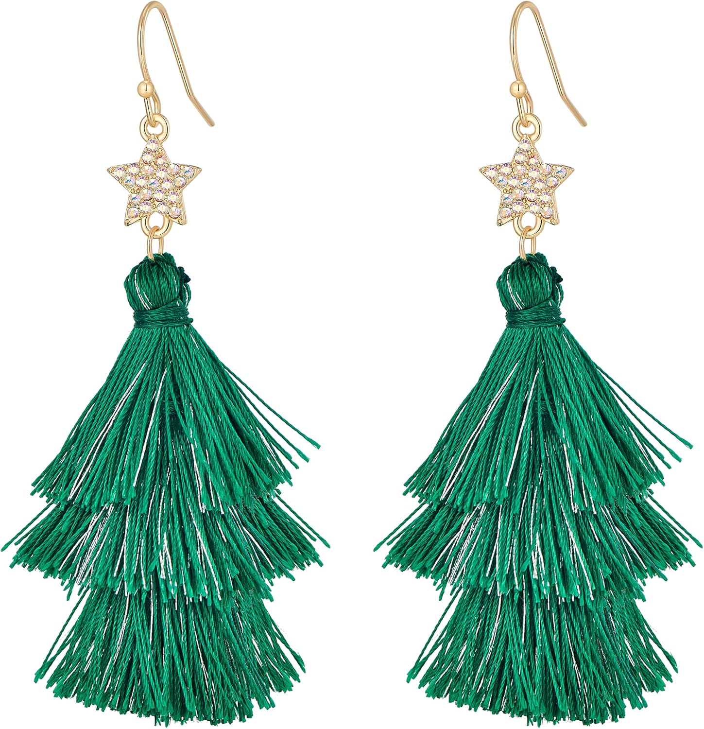 Christmas Earrings for Women, Cute Christmas Tree Earrings Dainty Gold Plated Reindeer Snowflake Light Bulb Dangle Earrings Hypoallergenic Xmas Earrings Trendy Chirstmas Jewelry for Women - 我的商店我的商店我的商店