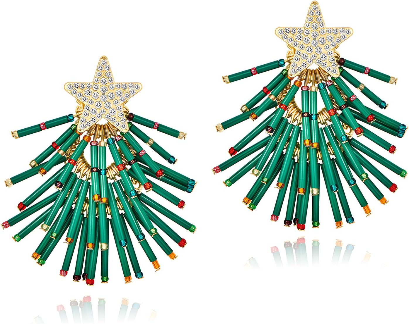 Christmas Earrings for Women, Cute Christmas Tree Earrings Dainty Gold Plated Reindeer Snowflake Light Bulb Dangle Earrings Hypoallergenic Xmas Earrings Trendy Chirstmas Jewelry for Women - 我的商店我的商店我的商店