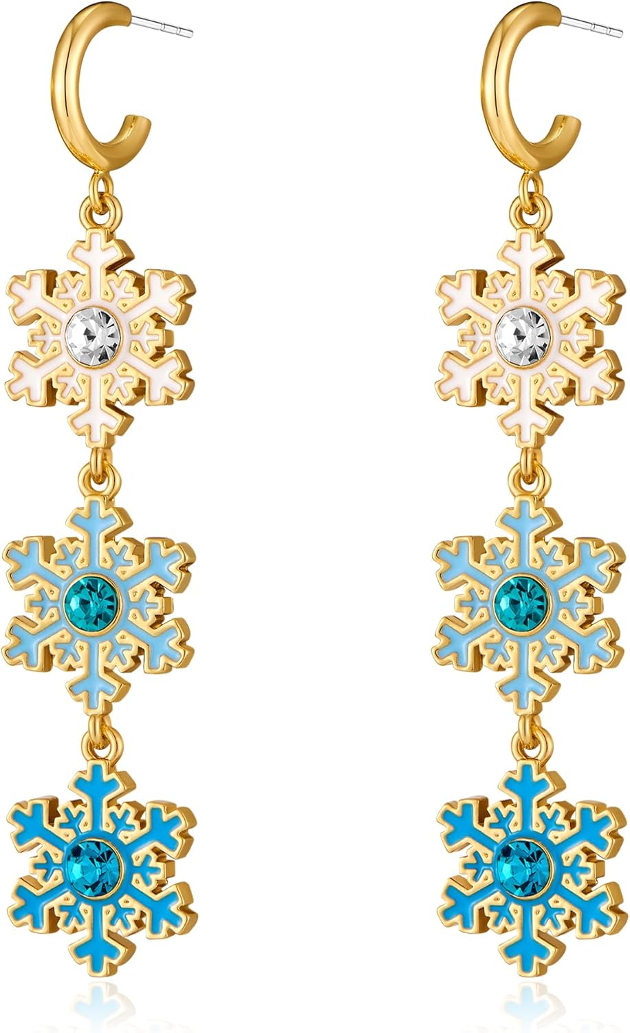 Christmas Earrings for Women, Cute Christmas Tree Earrings Dainty Gold Plated Reindeer Snowflake Light Bulb Dangle Earrings Hypoallergenic Xmas Earrings Trendy Chirstmas Jewelry for Women - 我的商店我的商店我的商店