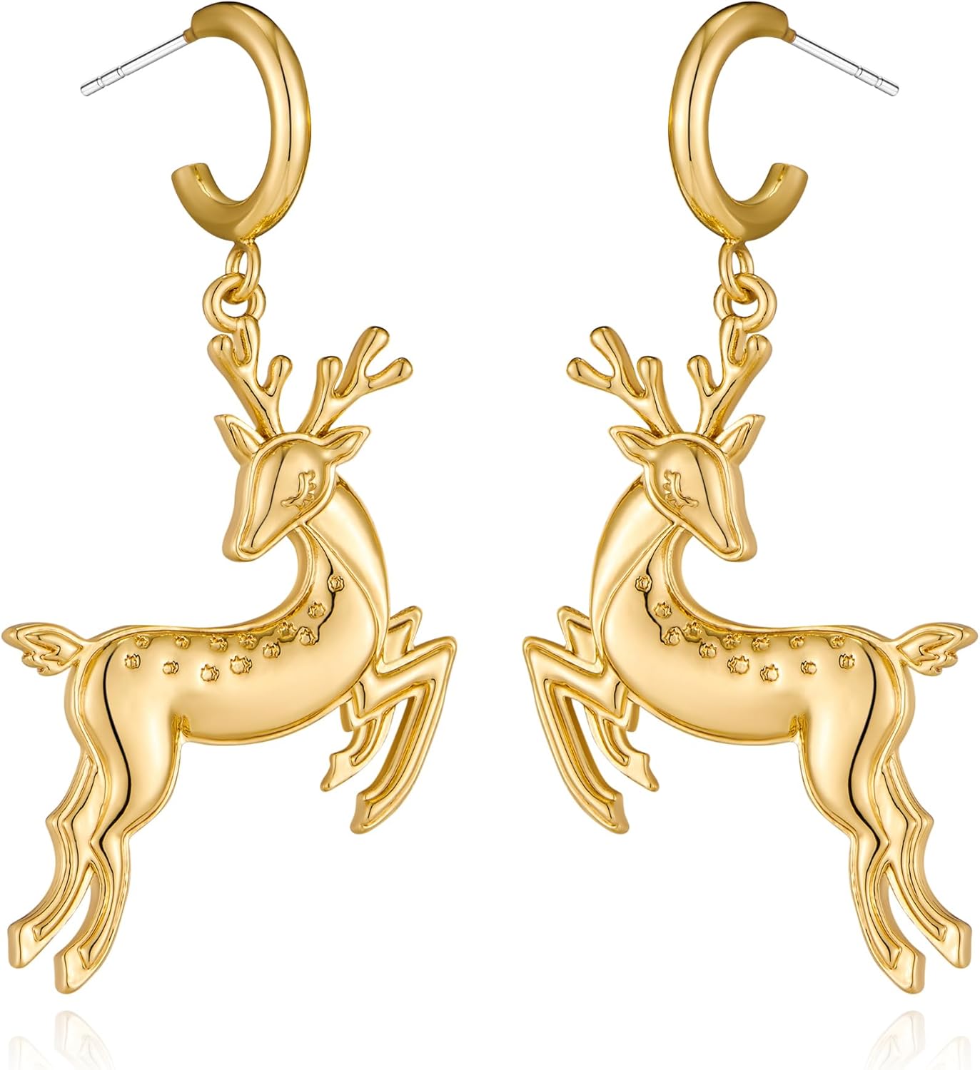 Christmas Earrings for Women, Cute Christmas Tree Earrings Dainty Gold Plated Reindeer Snowflake Light Bulb Dangle Earrings Hypoallergenic Xmas Earrings Trendy Chirstmas Jewelry for Women - 我的商店我的商店我的商店