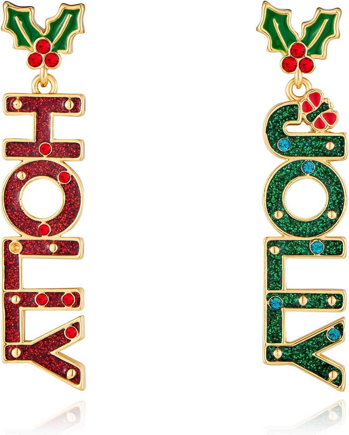 Christmas Earrings for Women, Cute Christmas Tree Earrings Dainty Gold Plated Reindeer Snowflake Light Bulb Dangle Earrings Hypoallergenic Xmas Earrings Trendy Chirstmas Jewelry for Women - 我的商店我的商店我的商店