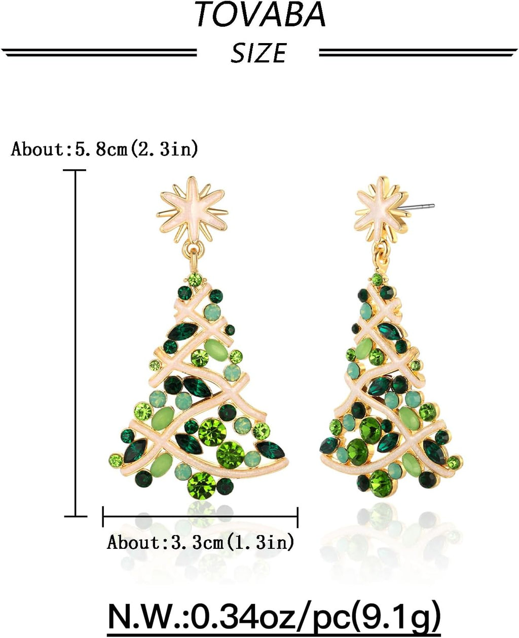Christmas Earrings for Women, Cute Christmas Tree Earrings Dainty Gold Plated Reindeer Snowflake Light Bulb Dangle Earrings Hypoallergenic Xmas Earrings Trendy Chirstmas Jewelry for Women - 我的商店我的商店我的商店