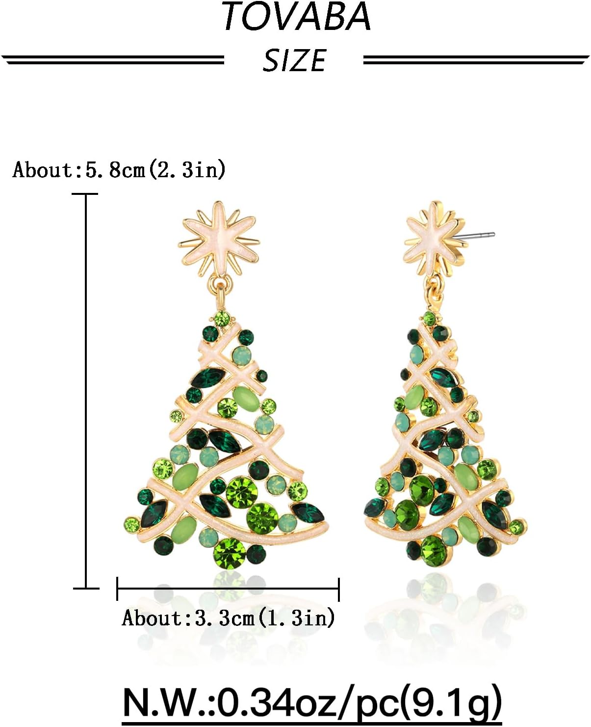 Christmas Earrings for Women, Cute Christmas Tree Earrings Dainty Gold Plated Reindeer Snowflake Light Bulb Dangle Earrings Hypoallergenic Xmas Earrings Trendy Chirstmas Jewelry for Women - 我的商店我的商店我的商店