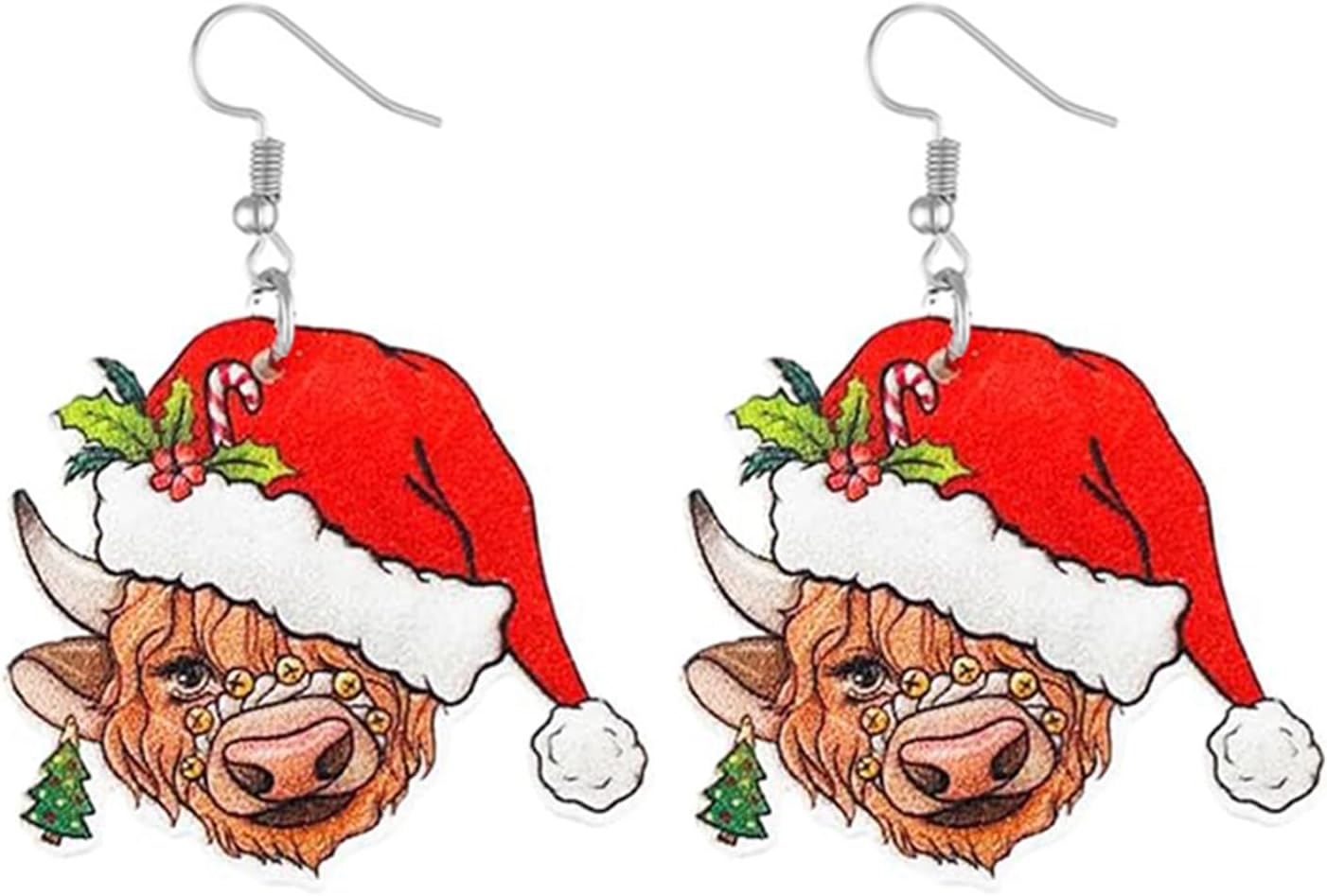 Christmas Earrings For Women Cute Colorful Acrylic Christmas Santa Claus HO HO HO Tree Gingerbread Man Dangle Drop Holiday Earrings Decoration Christmas Jewelry Gifts - 我的商店我的商店我的商店