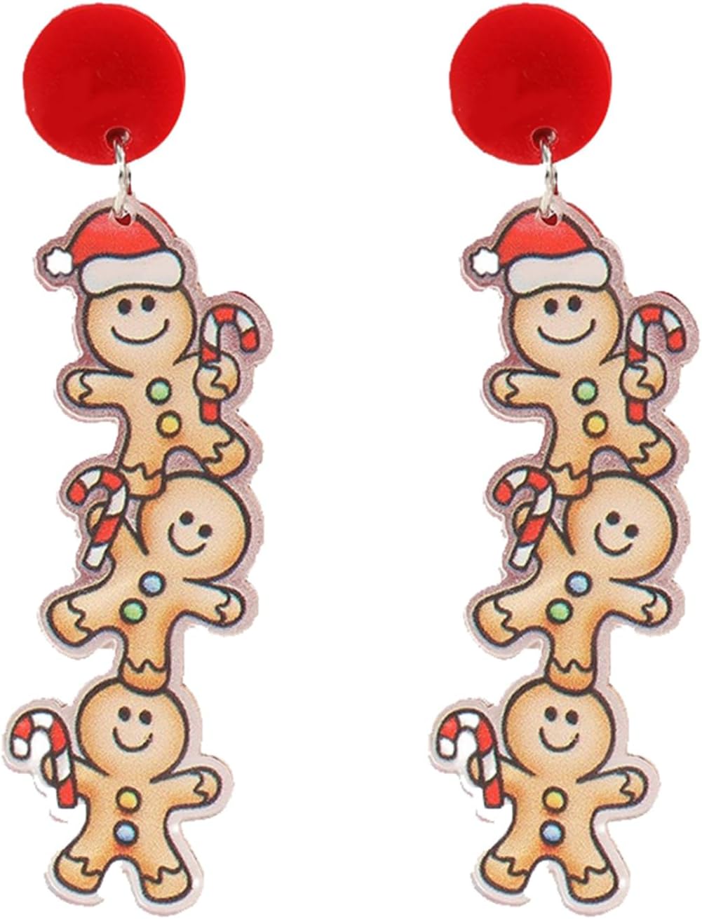 Christmas Earrings For Women Cute Colorful Acrylic Christmas Santa Claus HO HO HO Tree Gingerbread Man Dangle Drop Holiday Earrings Decoration Christmas Jewelry Gifts - 我的商店我的商店我的商店