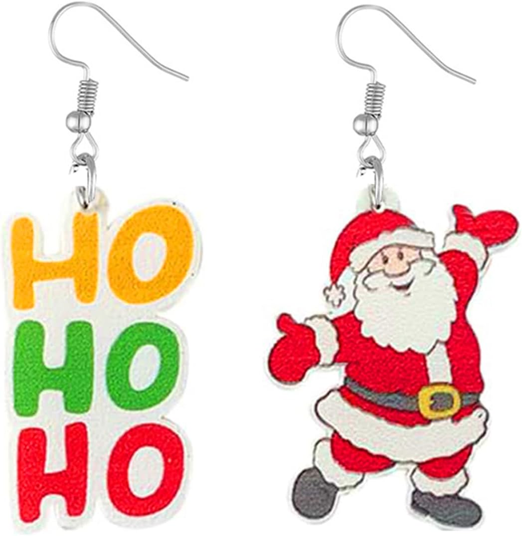 Christmas Earrings For Women Cute Colorful Acrylic Christmas Santa Claus HO HO HO Tree Gingerbread Man Dangle Drop Holiday Earrings Decoration Christmas Jewelry Gifts - 我的商店我的商店我的商店